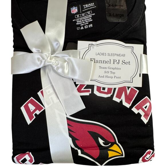 Arizona Cardinals Womens Flannel Pajama Set NFL Team Apparel Size XL Red Black - Picture 8 of 13